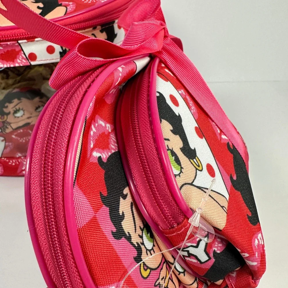Betty Boop 3 Piece Cosmetic Case Set Red Pink Travel Makeup Bag BN301309/3#All